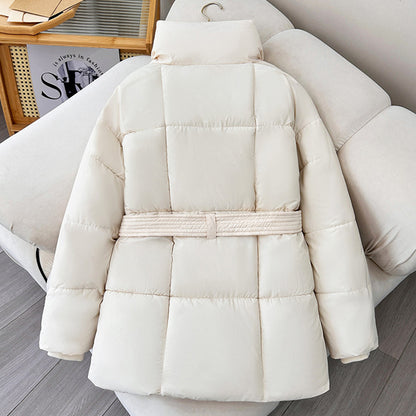 Manteau Hivral à Carreaux – Ceinture & Chaleur Élégante