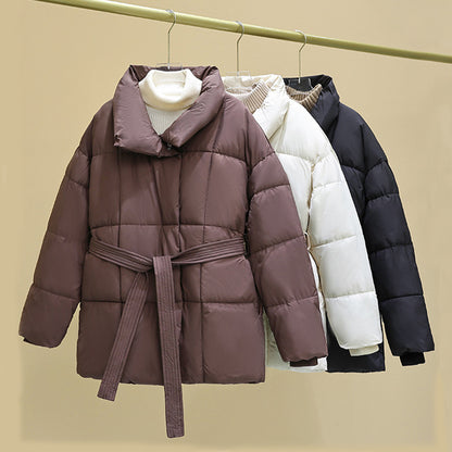 Manteau Hivral à Carreaux – Ceinture & Chaleur Élégante